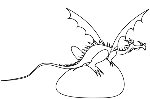 Dragon On A Stone Coloring Page